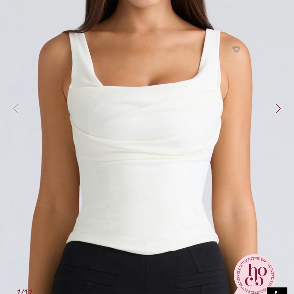 House of cb draped white corset